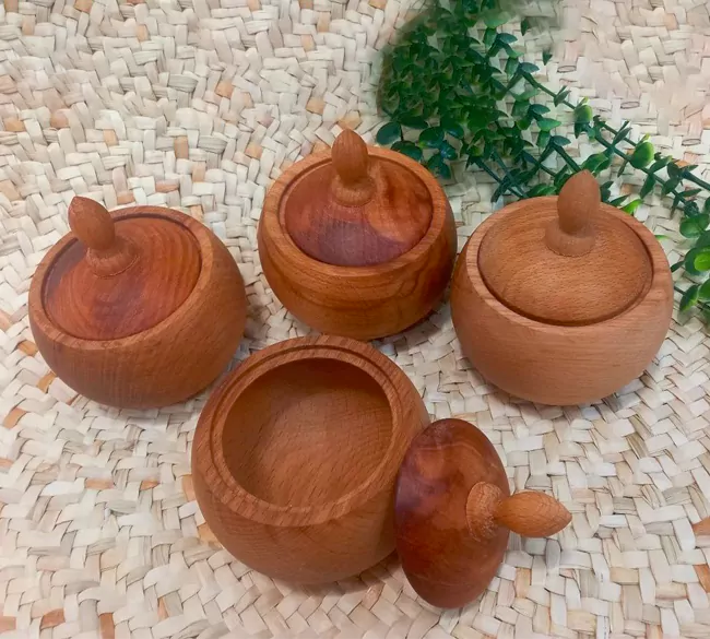 خرید عمده قندان چوبی گردو گرد