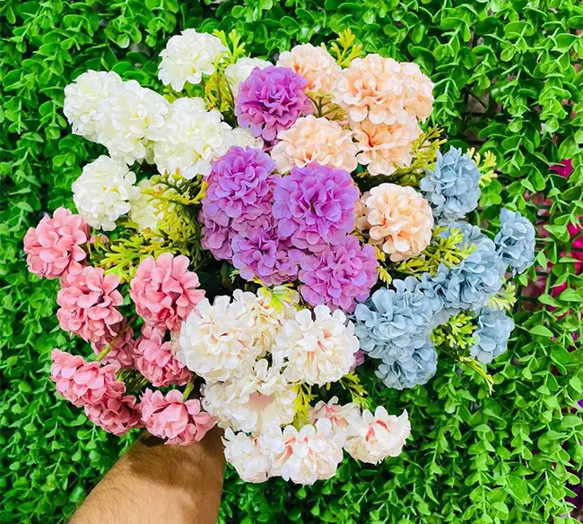 بوته میخک 10 گل مصنوعی رنگی